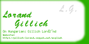 lorand gillich business card